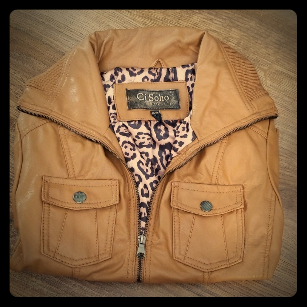 NWOT Tan Leather Jacket